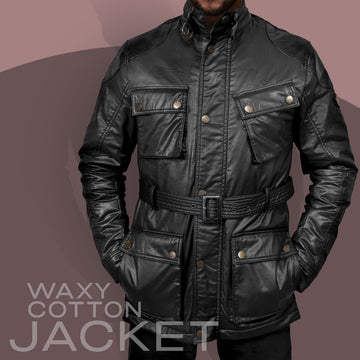 Black Waxy Cotton Coat & Safari Jacket