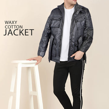 Grey Waxy Cotton Coat & Safari Jacket