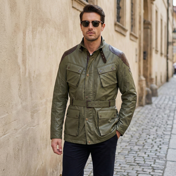 Green Waxy Cotton Coat & Safari Jacket