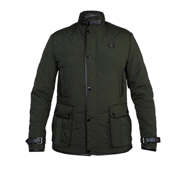 Contrasting Green-Dark Brown Puffer Coat Jacket by Brune & Bareskin