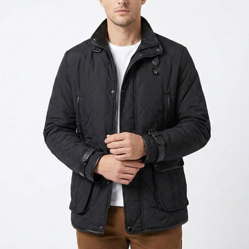 Contrasting Black Puffer Coat Jacket by Brune & Bareskin