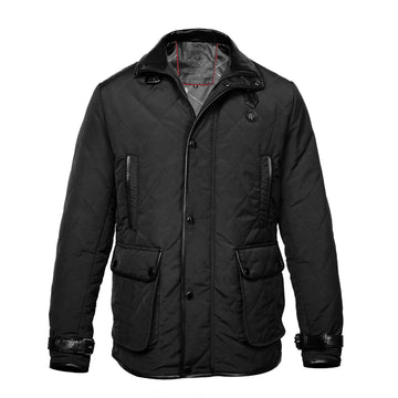 Contrasting Black Puffer Coat Jacket by Brune & Bareskin