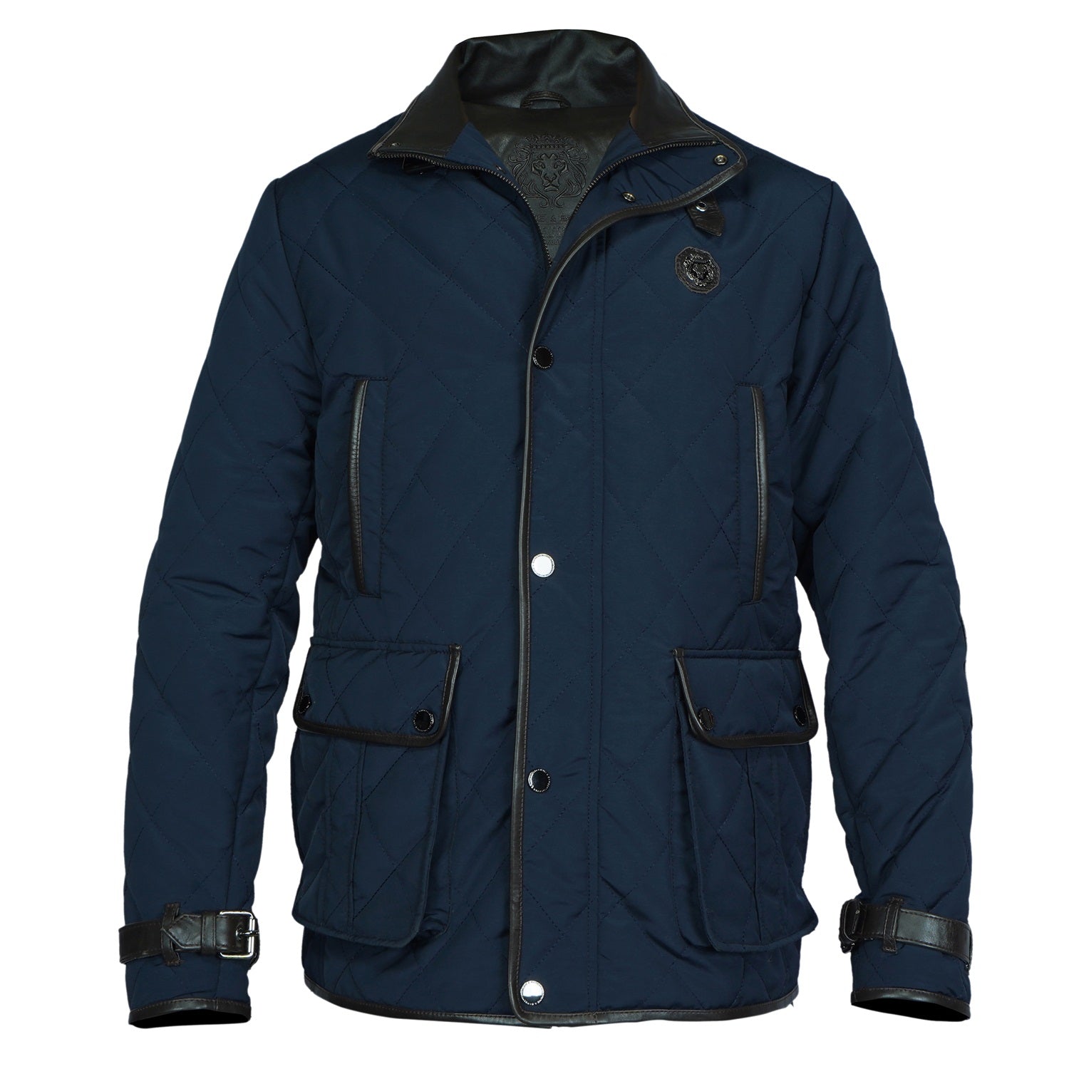 Contrasting Blue-Brown Puffer Coat Jacket by Brune & Bareskin
