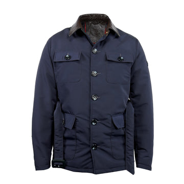 Premium Blue Puffer Waist Belt Jacket