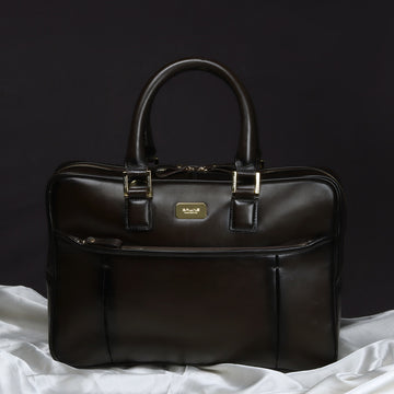 Dark Brown Professional Office Leather Briefcase