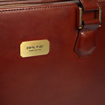 Tan Leather Laptop Briefcase