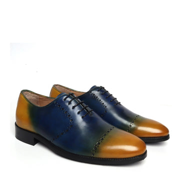 Blue and Yellow Genuine Leather Brogue/Oxford By Brune & Bareskin