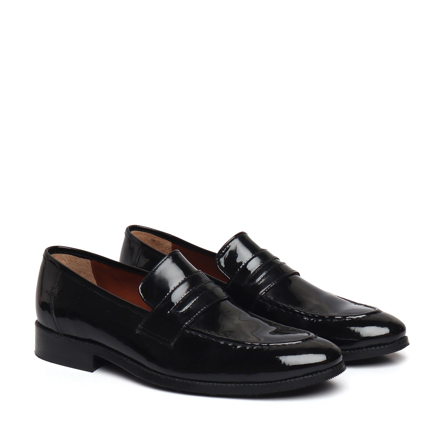 Patent Penny Loafer in Black Genuine Leather