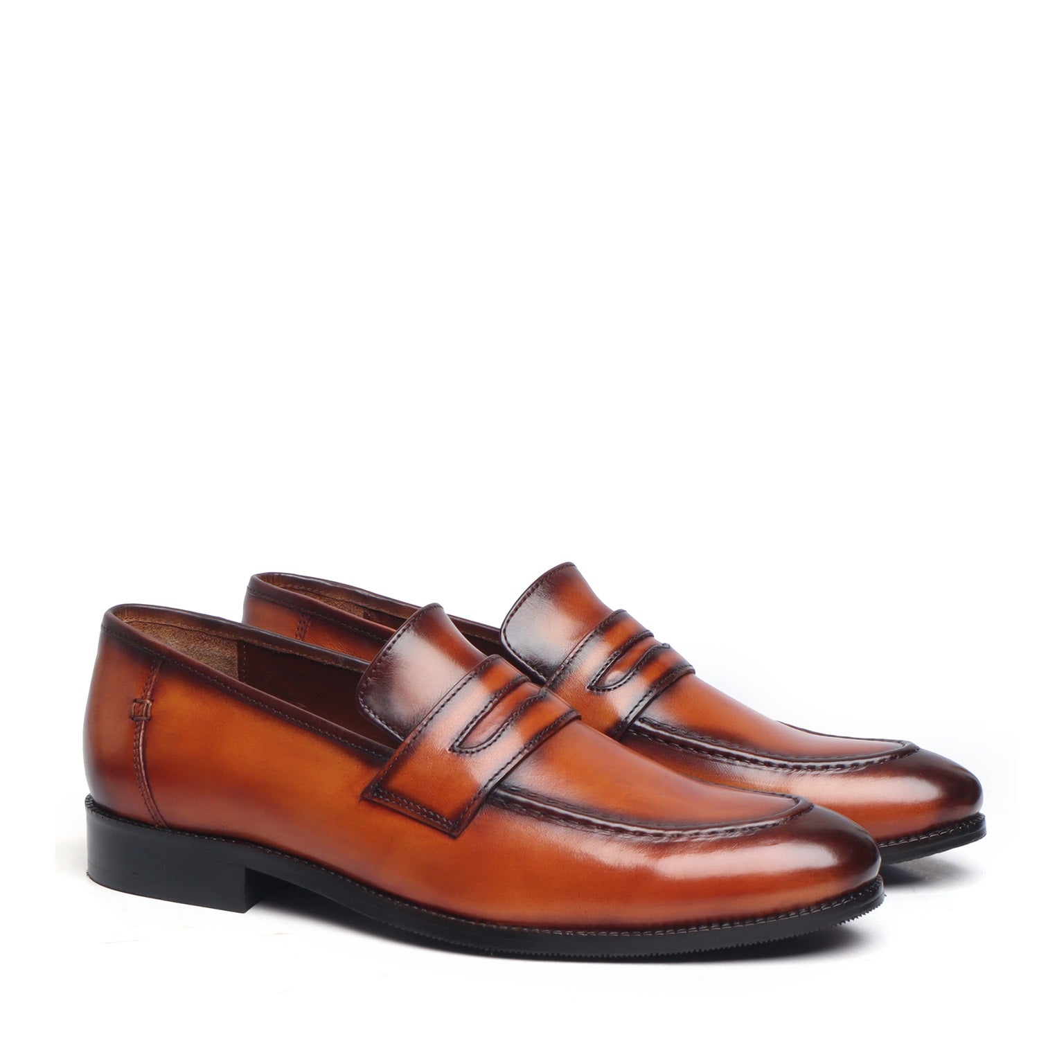 Burnished Tan Penny Loafers