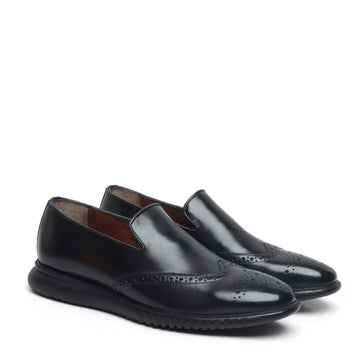 Light Weight Loafer in Black Leather