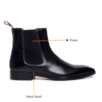 Black Chelsea Boots With Leather Sole