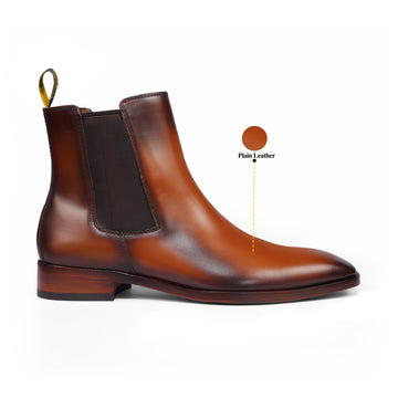 Tan Chelsea Boots For Men With Leather Sole