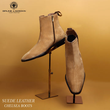 Brown Suede Leather Chelsea Boot