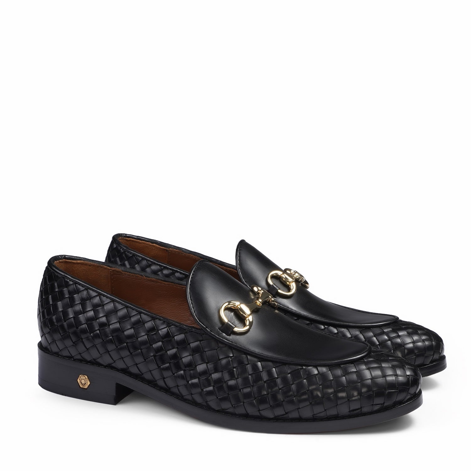 Hand-Woven Leather Horsebit Loafers