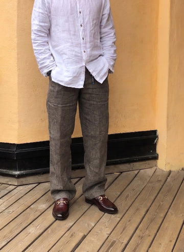 Brown Brush Off Loafers with Wine Deep Cut Leather At Vamp