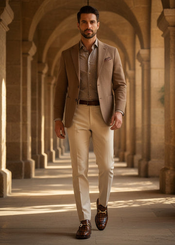 Tan Deep Cut Croco with Golden Horse-bit Leather Loafer