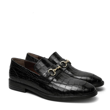 Light Weight Black Loafer in Deep Cut Leather