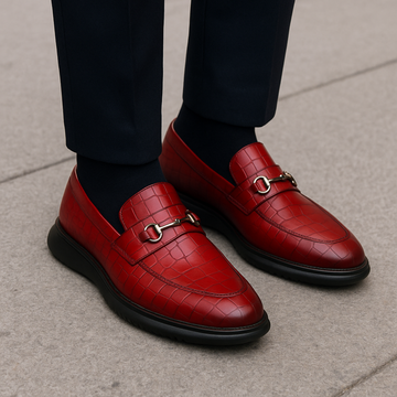 Light Weight Wine Loafer in Deep Cut Leather