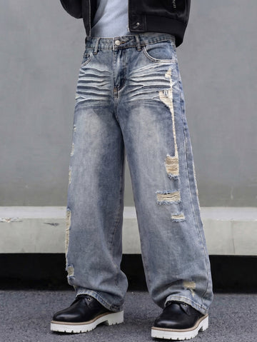 Chunky Sole High Ankle Boot in Black Leather