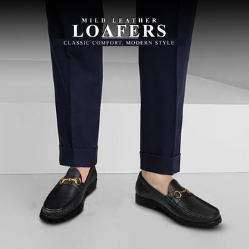 Textured Black Moccasin Loafer with Chunky Sole