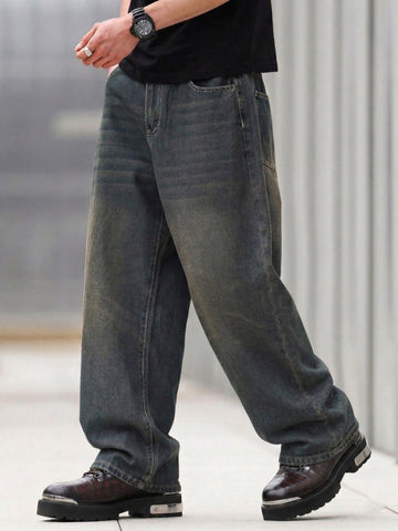 Dark Brown Chunky Boot Embossed Lion With Deep Cut Leather Metal Plate Zip Closure