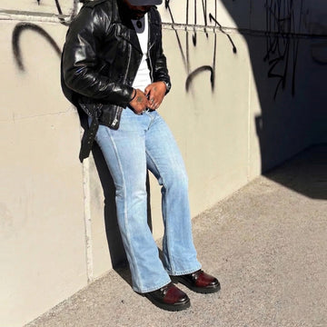 Dual-Tone Croco Embossed Lightweight Leather Boots with Chunky Sole