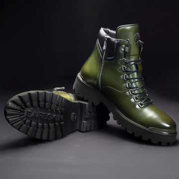 Premium Olive Green Lightweight Chunky Boots