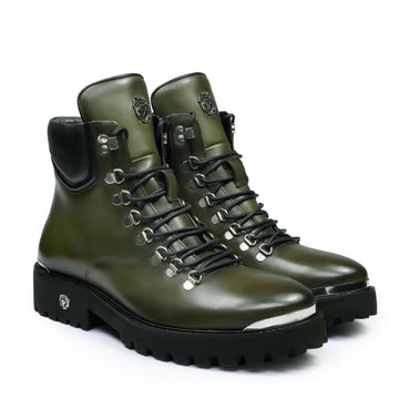 Premium Olive Green Lightweight Chunky Boots