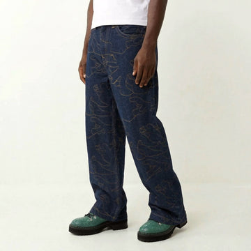 Chunky Boot With Stingray Fish Exotic Green Leather