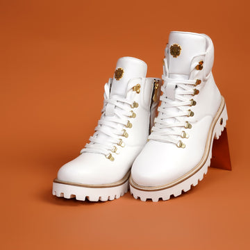 Premium White Lightweight Chunky Boots