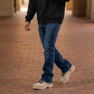 Light-Weight Beige Suede Leather Chunky Sole Boots