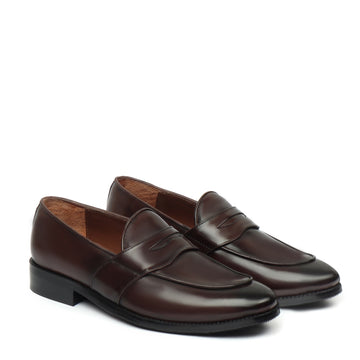Dark Brown Leather Penny Loafers