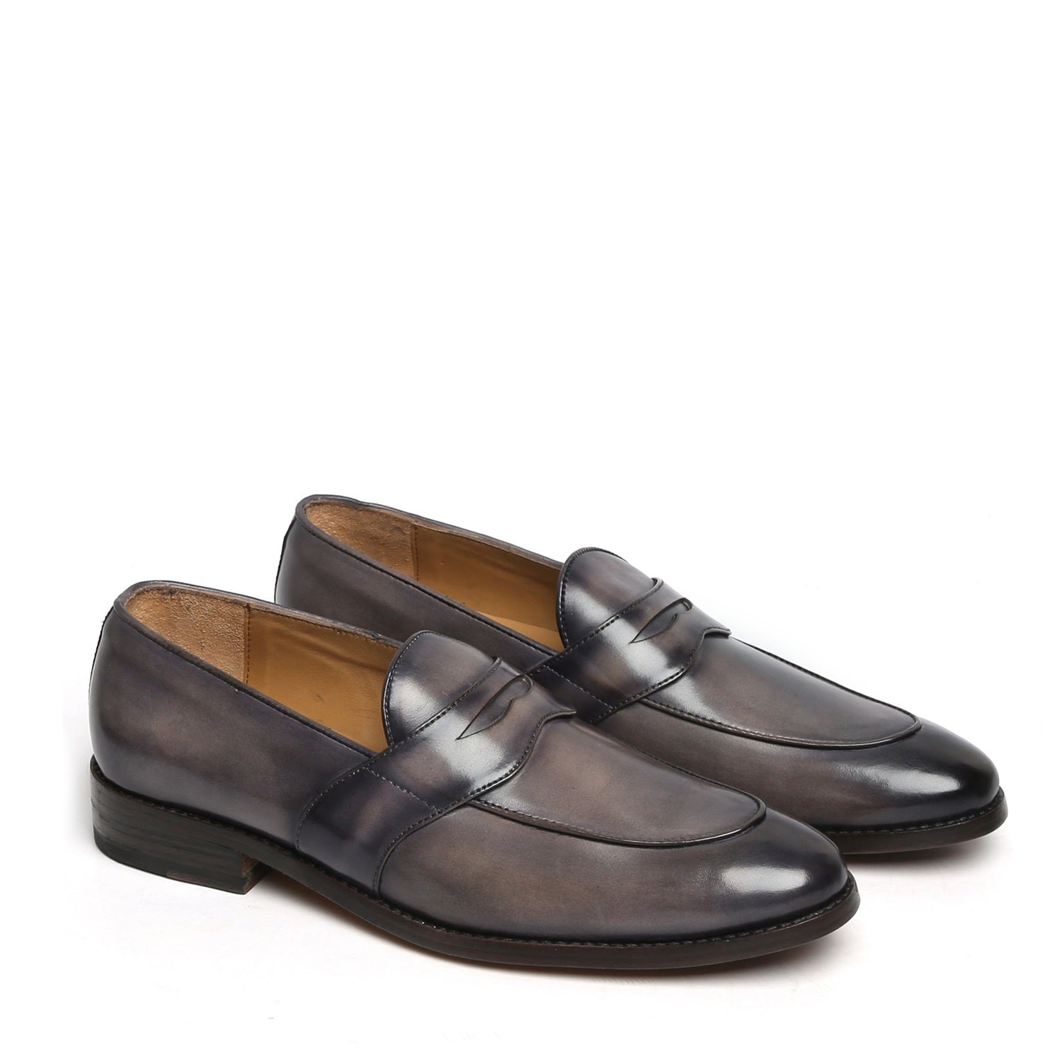 Smokey Grey Rounded Toe Loafers