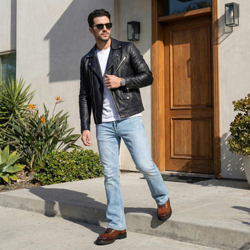 Tan Chunky Boot in Snake Skin Textured Leather
