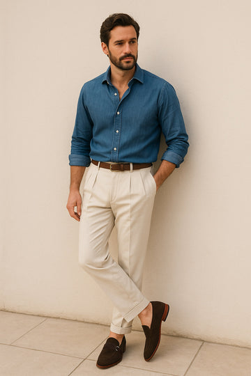 Dark Brown Suede Leather Metal Trim Strap Lightweight Penny Loafers