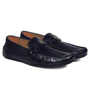 Metal Lion Blue Extensive Leather Strap Light Weight Super Flexible Loafers
