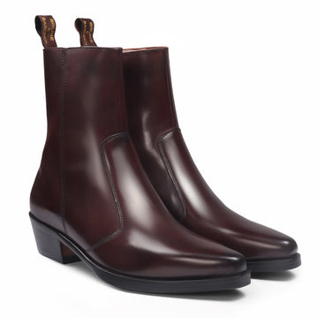 Dark Brown Cowboy Cuban Heel Boots