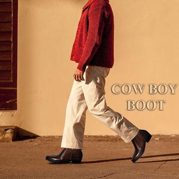 Brushed Off Cowboy Boots Dark Brown Leather Cuban Heel By Brune & Bareskin