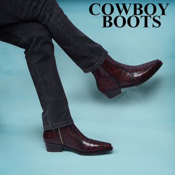 Cowboy Smokey Wine Chelsea Boot