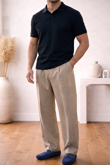 Suede Leather Loafers With Blue Croco Embossed  Leather Trim Topline