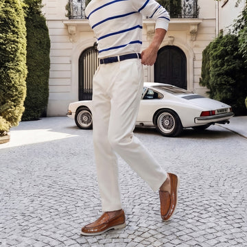 Yacht Slip-On Shoes in Croco Embossed Tan Leather