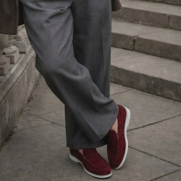Yacht Shoes in Wine Suede Leather
