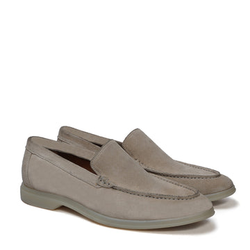Light Weight Yacht Shoes in Beige Suede Leather