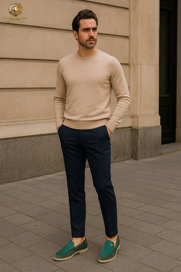 Ray Blend Stingray Suede Leather in Green Yacht Loafers