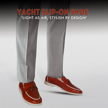 Orangish Summer yacht Shoes with Tasseled Metal Initial
