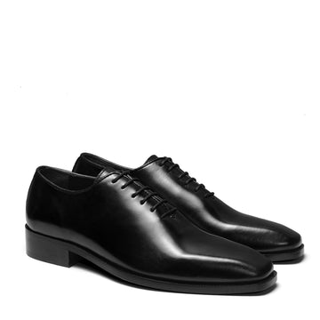Black Sleek Toe Oxford Lace-Up Shoes