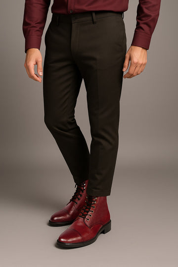 Textured Saffiano Wine Leather Lace-Up Boots