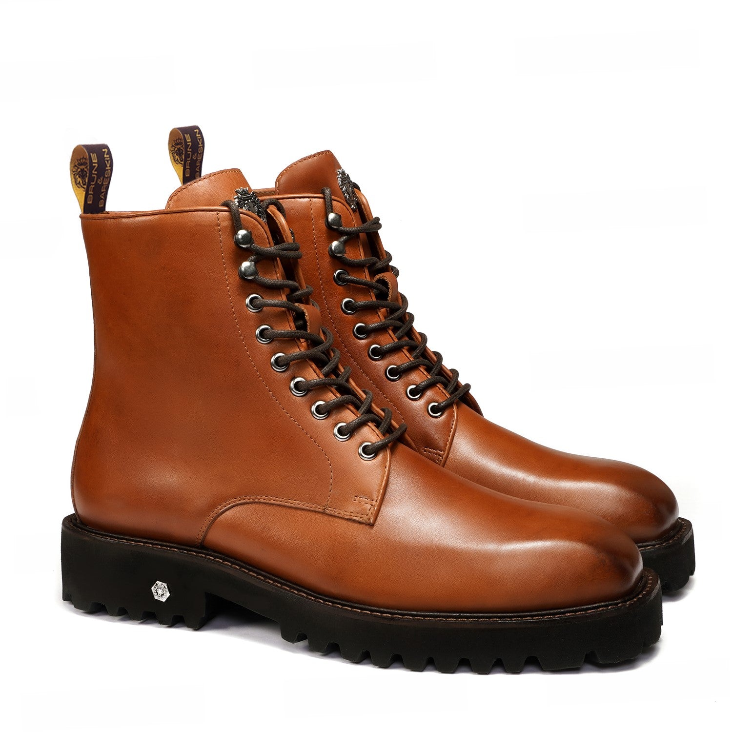 Luxury Tan High-Top Chunky Boots