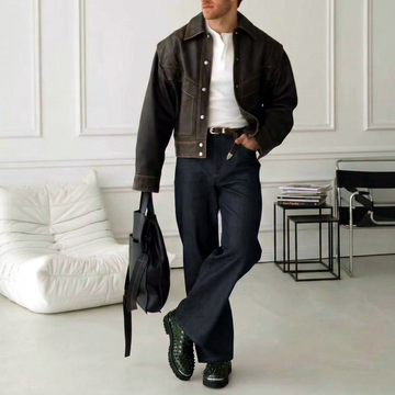 Lace-Up Chunky Boots Green Croco Textured Leather with Black stud by Brune & Bareskin