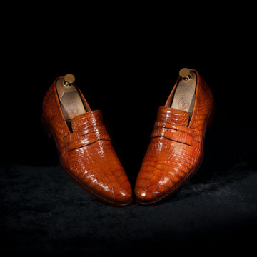 Original Tan Alligator Leather Loafer